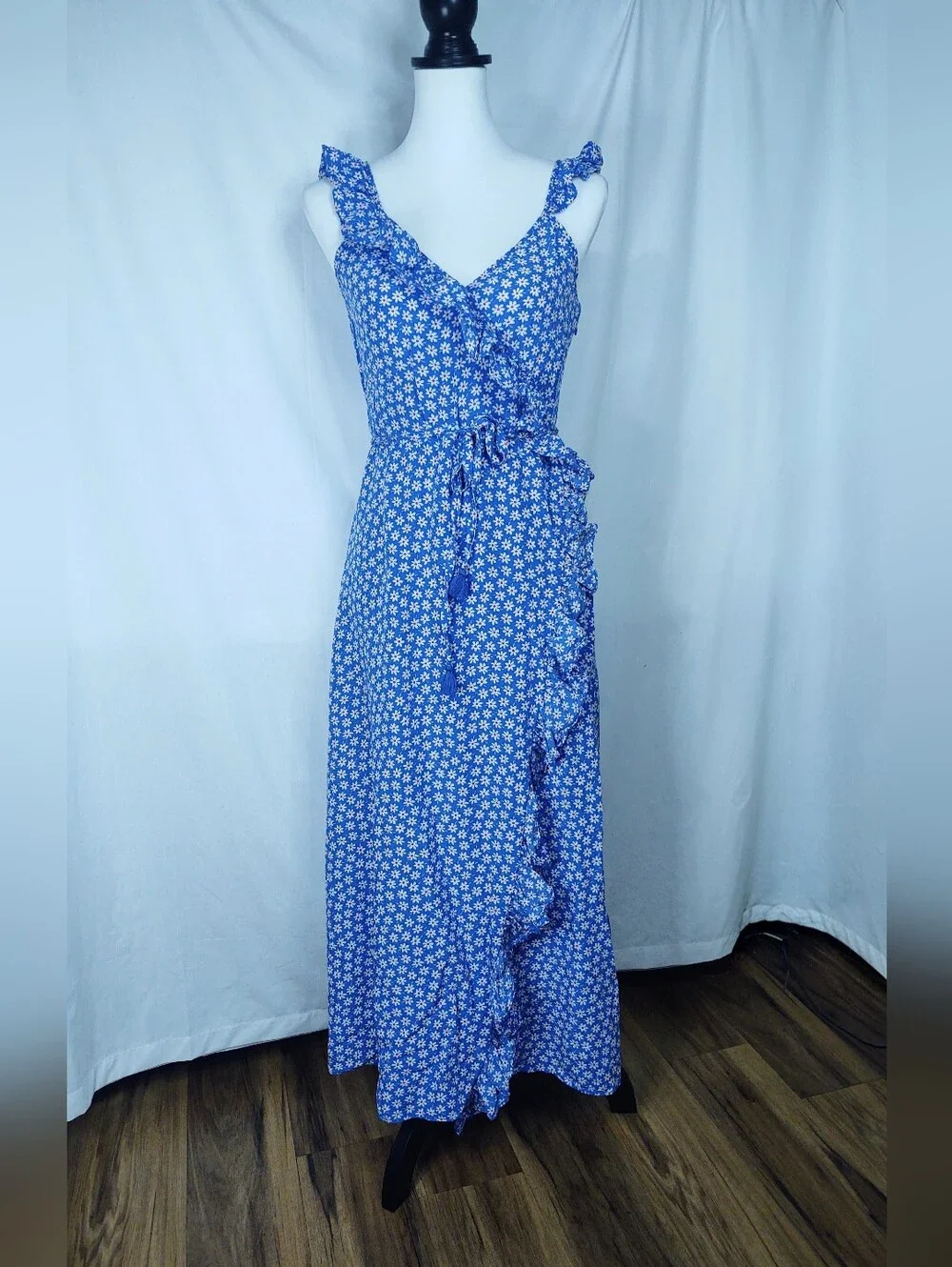 Madewell Ruffle Wrap Maxi Dress Sz 0 - Picture 2 of 10